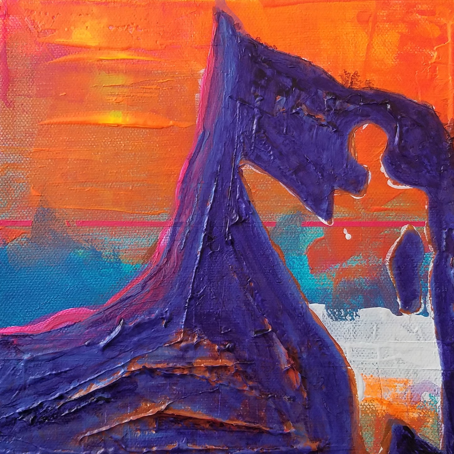 Fine Art - "Life Is Grande!" 8 " x 8" x 1.5 Acrylic on canvas