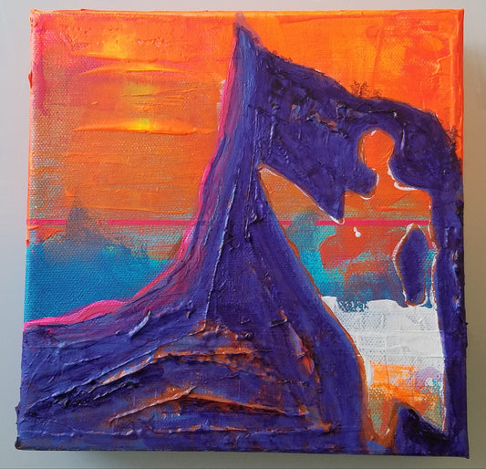 Fine Art - "Life Is Grande!" 8 " x 8" x 1.5 Acrylic on canvas