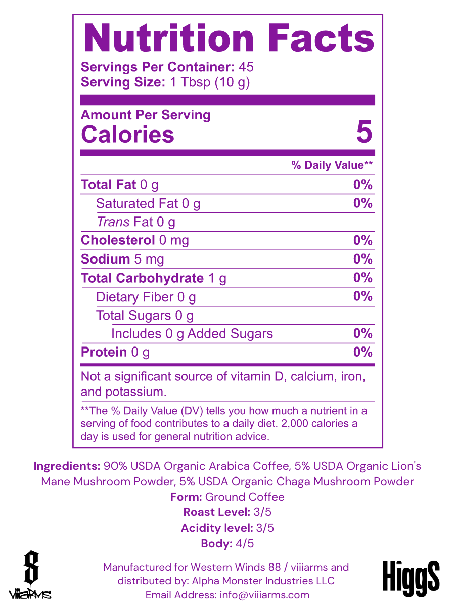 Higgs - Studio Blend - Mushroom Nootropic Coffee - Lion’s Mane & Chaga 4oz